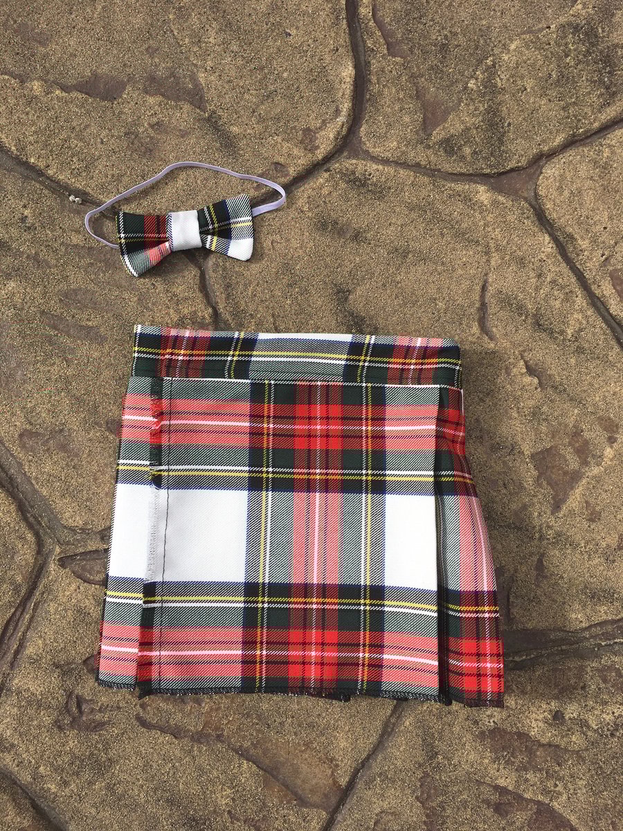Stewart Dress Tartan Kilt and Bow Tie for babies , children