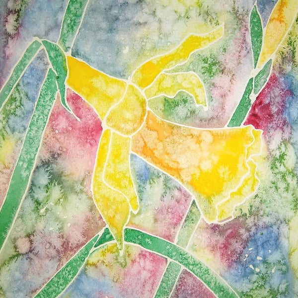 Daffodil original watercolour painting. Flower art. Birthday, Mother's Day