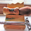 Handmade Shaving Stand: White Topped Box with Green Resin SKU-SS20