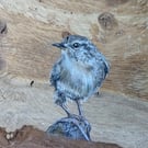 Original Wren Painting on Reclaimed and Repurposed Wood