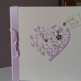 Delicate heart with love card