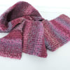 Chunky Knitted Scarf  Plum Grape Raspberry Pink 