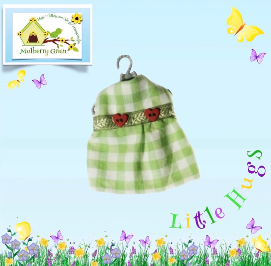 Gingham Hearts Dress to fit the Little Hugs dolls and Baby Daisy