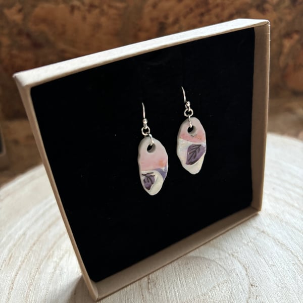 Handmade Earrings, Ceramic, Unique Earrings, Vintage, Eco Friendly Gifts.