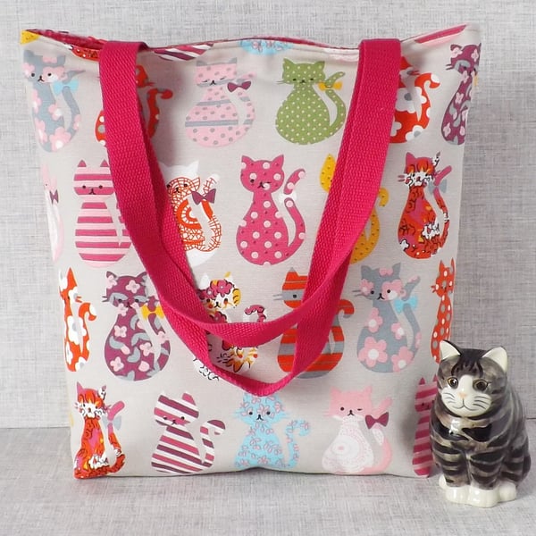 Tote bag, shopping bag, cats