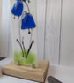 Bluebell, Harebell  fused glass panel on ash base stand - Image 10