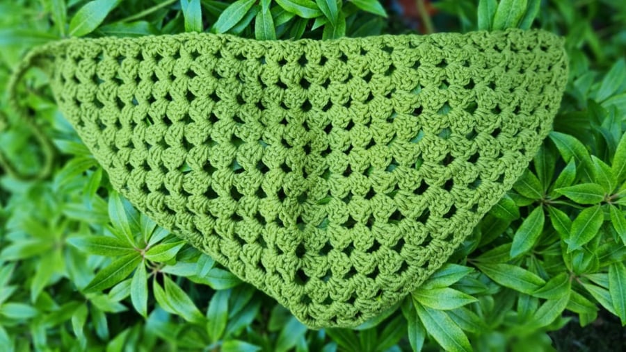Green Crochet Bandana