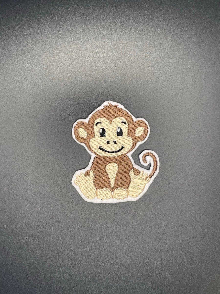 Cute Monkey Embroidered Iron-On Patch