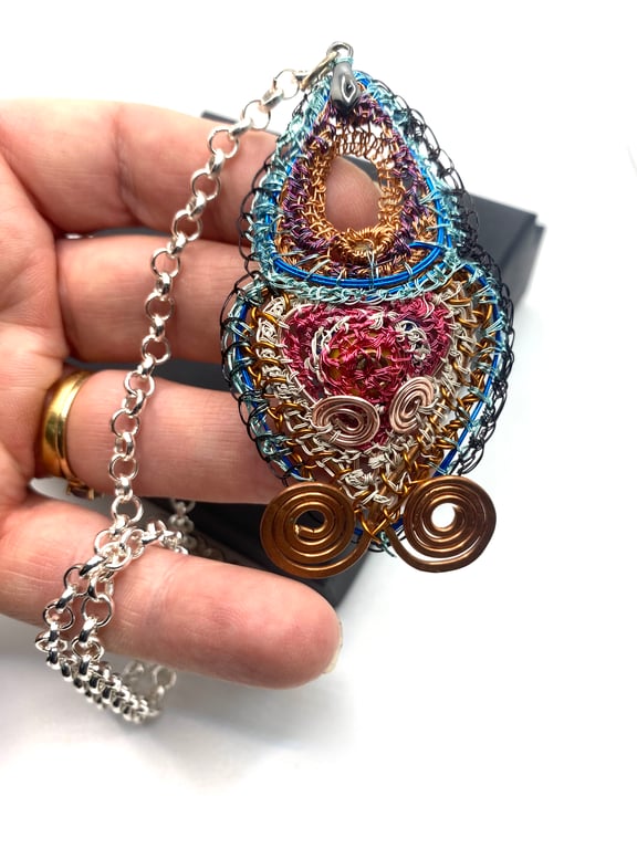 Heart drop pendant- recycled 