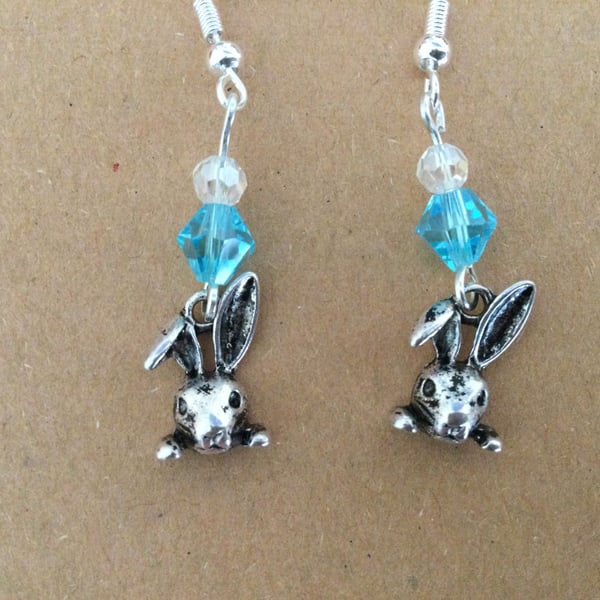 Rabbit and Crystal Earrings