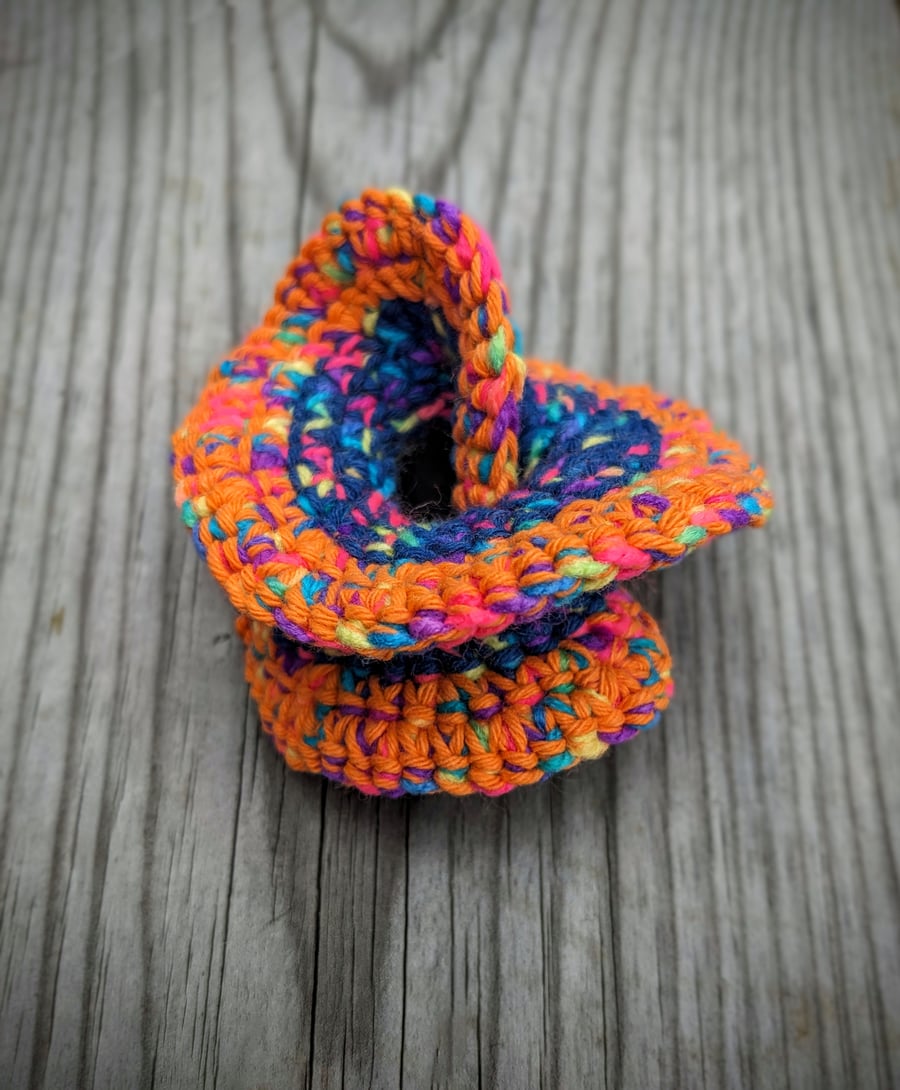 Infinity Fidget - navy and orange confetti - firm
