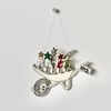 'Taking the Trees Home' Wheelbarrow - Hanging Decoration