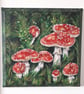 Fly Agaric Fungi Original painting on a bevelled box edge canvass.  