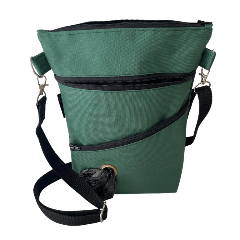 Dog walking bag, waterproof dark green