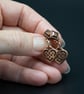 Copper heart charm handmade stud earring drops , copper jewellery - Image 4