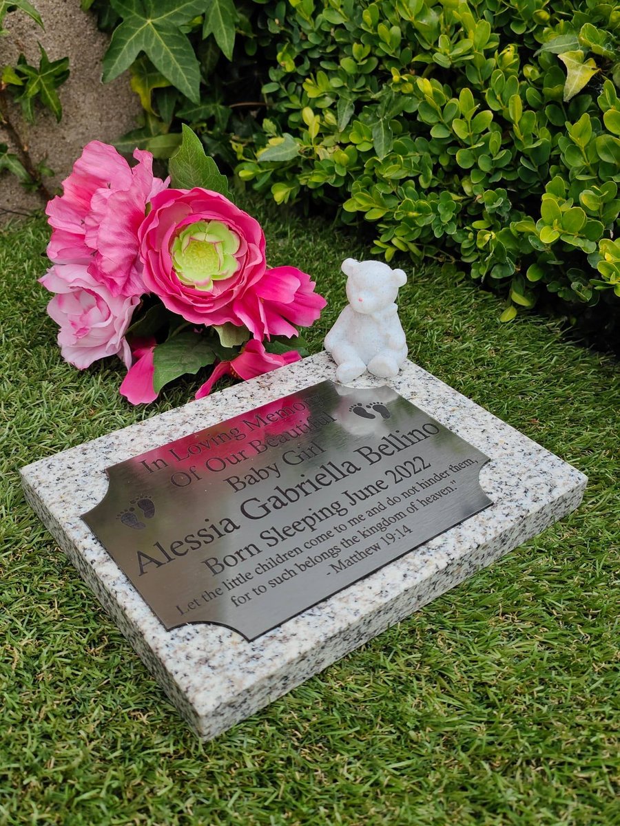 Baby Memorial Plaque Infant Grave Stone Flat Grave Marker Cemetery Headstone