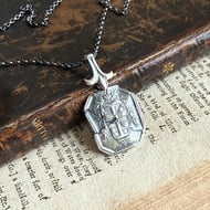 Sterling Silver 'Cracked' Wax Seal Pendant