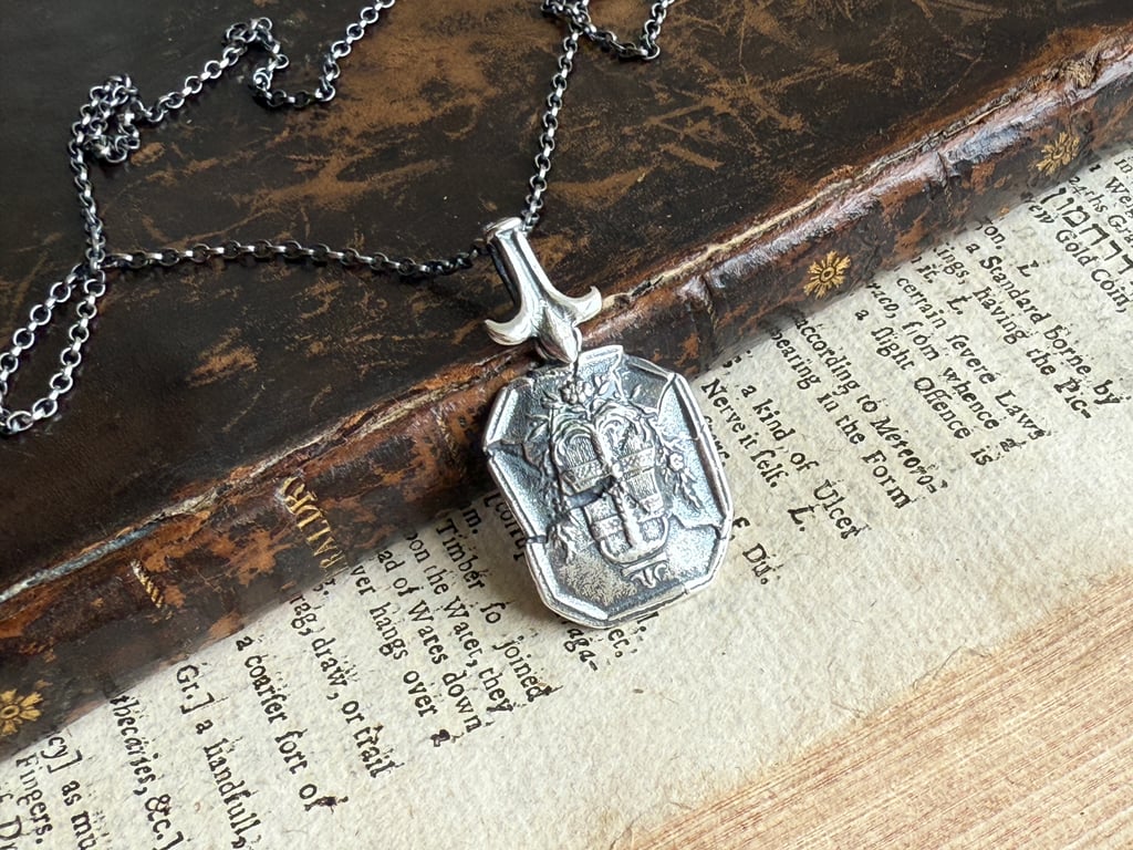 Sterling Silver 'Cracked' Wax Seal Pendant