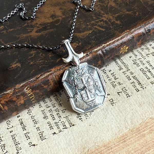 Sterling Silver 'Cracked' Wax Seal Pendant