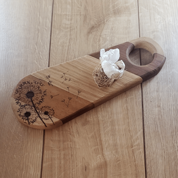 Blowball - Hand-made Laser Engraved Small Wooden Chopping, Cheese Board