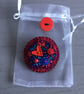 Hand Embroidered Beaded Heart Brooch - Image 3
