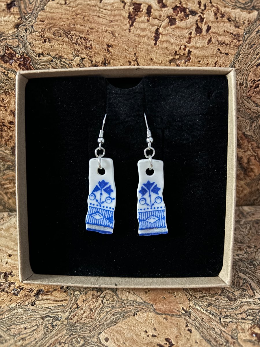 Handmade Ceramic Earrings One of a Kind Sterling Silver Eco Friendly Gifts