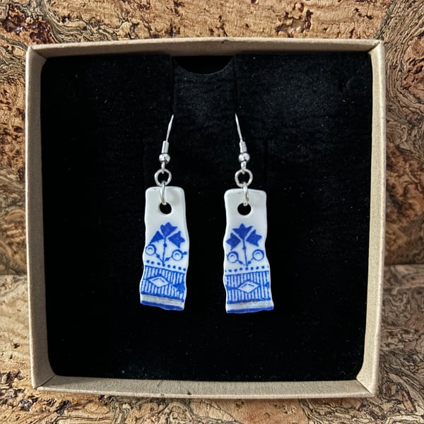 Handmade Ceramic Earrings One of a Kind Sterling Silver Eco Friendly Gifts