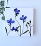 Real Pressed Lobelia  Miniature Botanical Canvas on Wooden Easel - Image 5