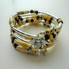 Custom Listing for Becky Honey Bee Beaded Memory Wire Wrap Around Bracelet  