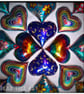Blue Embossed Metal Heart decoration with star pattern. Hand Made.  - Image 5