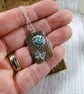 Butterfly & Flower Necklace. Sterling Silver and Copper with Amazonite Gemstone - Image 3
