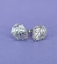 Fine silver leaf stud earrings - Image 2