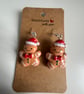 Sterling Silver Earrings - Gingerbread Man - Brand New & Sealed!! 