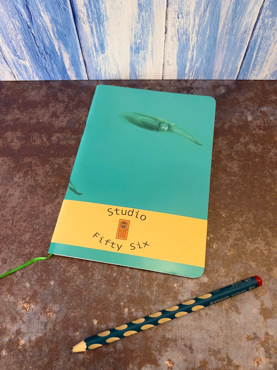 Notebook, Marine themed, A5 (ish), made from up-cycled and recycled materials.