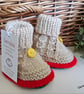 Designer Hand Knitted Cardigan & Booties Set 0-3 months size - Image 7