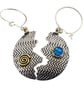 Zigzag sterling silver earrings, handmade halved Opal earrings. Stone choice.