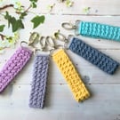 Crochet Wristlet Keychain Keyring