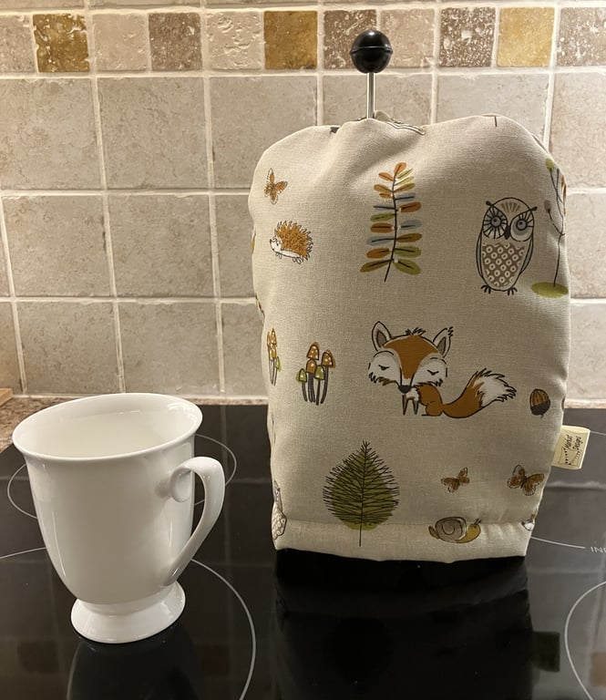 Fox and Owl Cafetiere Cosy, Handmade in the UK