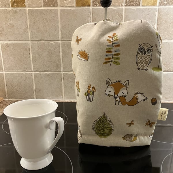 Fox and Owl Cafetiere Cosy, Handmade in the UK