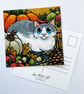 Cat and Pumpkins Postcard - Image 2