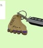 Funky Foot key fob in Birch plywood with purple nails – SKU-FF2 - Image 6