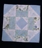 Blue patchwork cushion cover. 37x37 cm. Lined. Wrapover back.  - Image 5