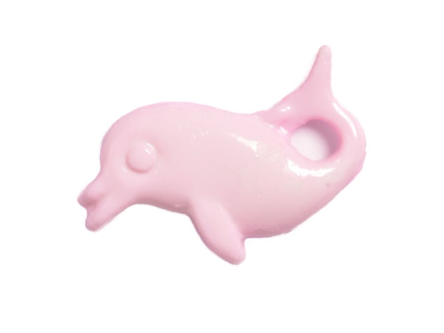 Pink dolphin baby buttons for knitting and crochet 15mm