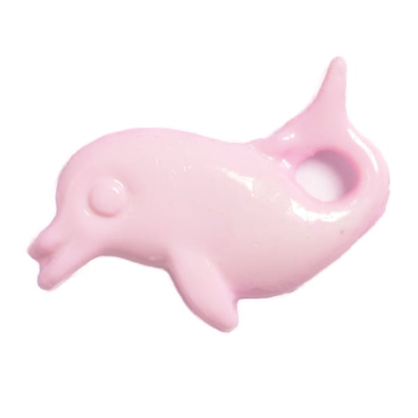Pink dolphin baby buttons for knitting and crochet 15mm