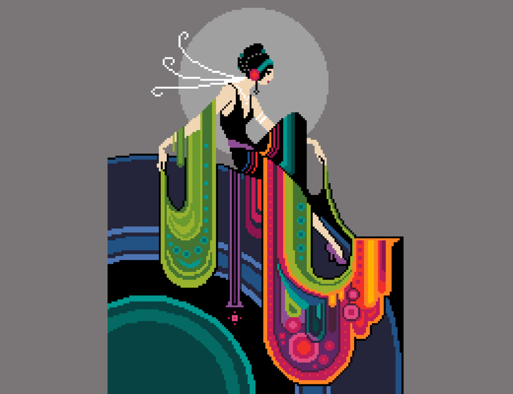 249 - Art Deco Lady Cross Stitch Pattern: 1920s Style (PDF Counted Chart 249)