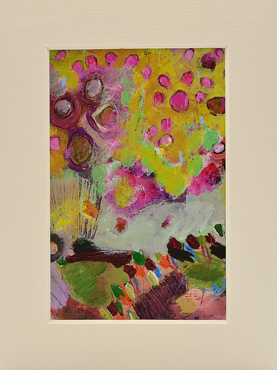 Original Abstract Painting of a Garden