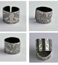 Adjustable Etched Sterling Silver Owl Ring - Image 1