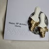 Personalised 18th Birthday Card - Golden Glitter Shoes 