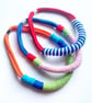 Lime and blue Knotted Rope Statement Necklace, Chunky Statement Handmade Jewelry - Image 10