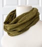 Khaki with Gold Speckles Infinity Scarf, 100% cotton  - Image 5